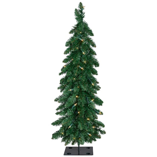 3Ft Pre-Lit Pencil Alpine Artificial Christmas Tree, Clear Lights By Northlight in Green | 3 ft | Michaels®